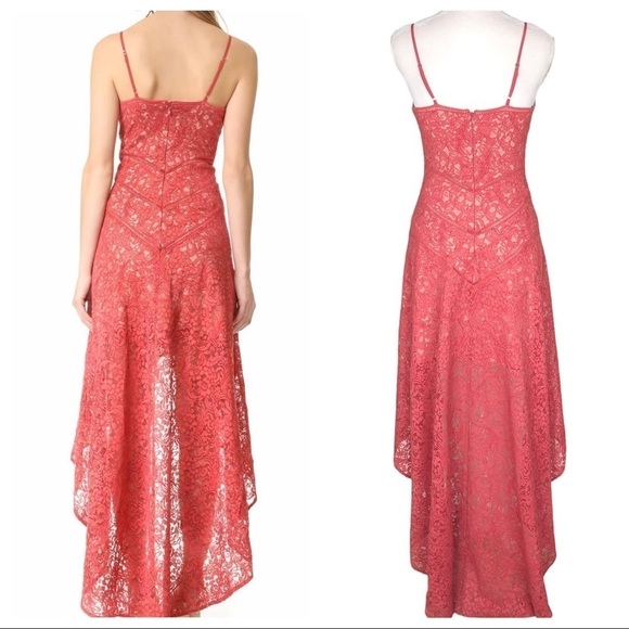 The Jetset Diaries salmon lace Rava dress high/low maxi straps small TJD - Picture 6 of 15